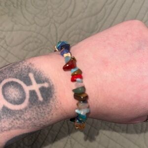 Multicolor Tumbled Gem Stone Bracelet